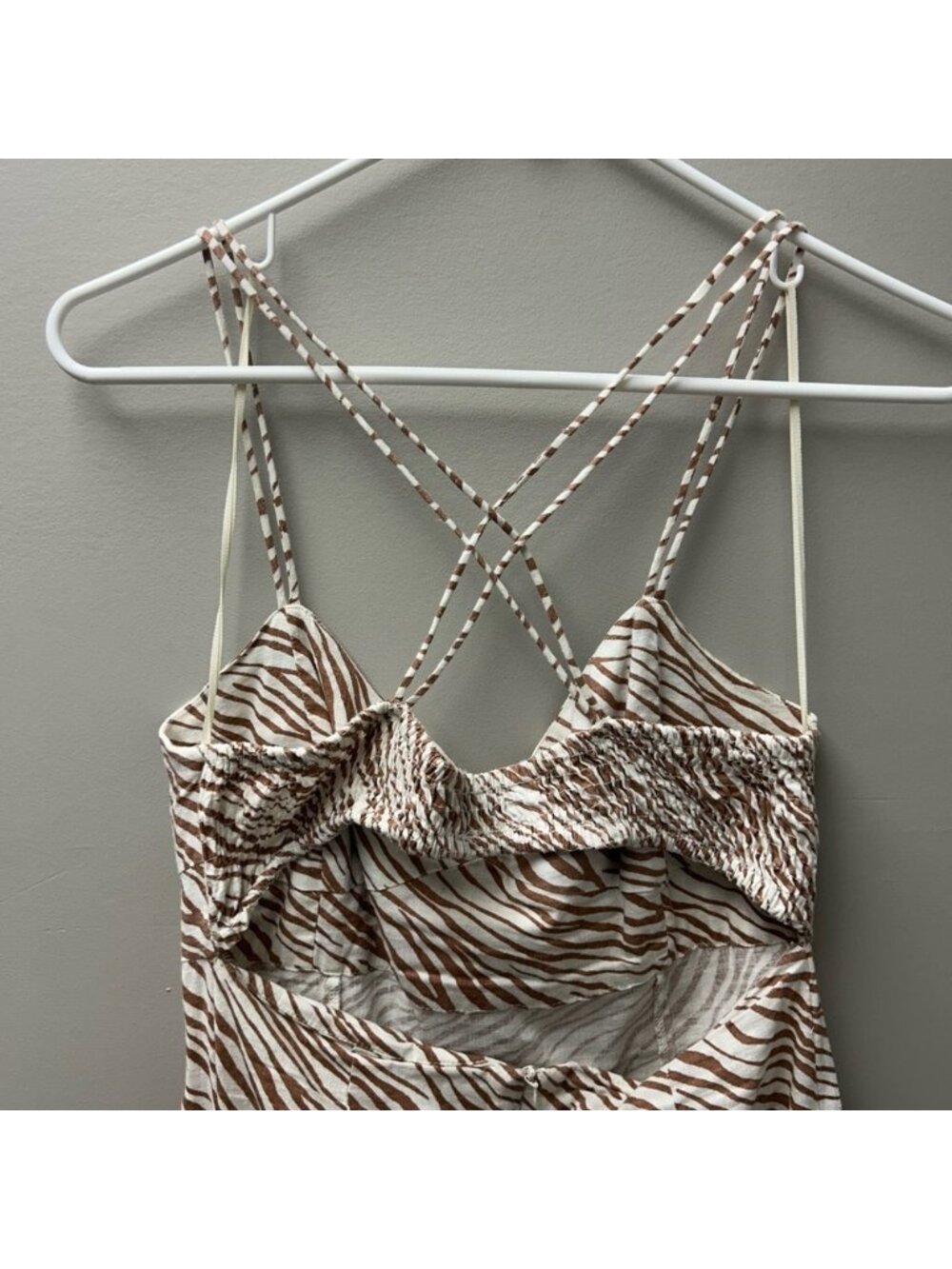 Zara Linen Blend Animal Print Maxi Dress - Picture 5 of 6
